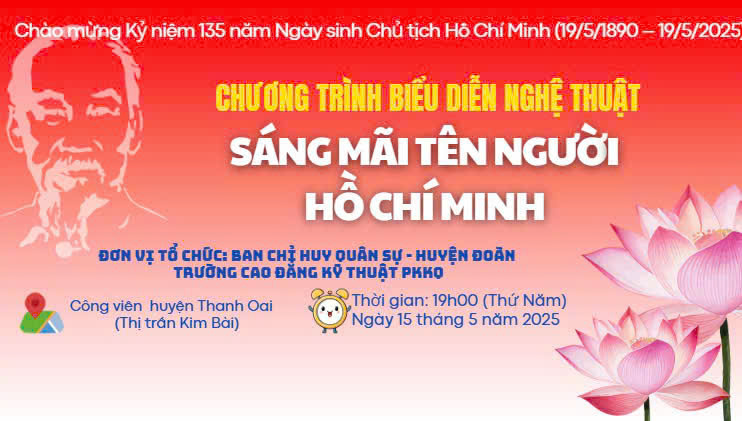 Chương trình nghệ thuật đặc biệt mang tên “Sáng mãi tên Người Hồ Chí Minh”.