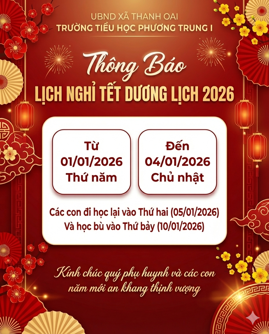 TB nghỉ tết Dương lịch